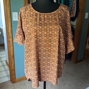 Ruffle Sleeve Floral Blouse